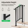 image:imageVIVOSUN Outdoor Handrail 54 x 36 Fits 14 Steps Wrought Iron Stair Railing with Curved Ends OneStep Assembly BlackBlack