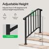 image:imageVIVOSUN Outdoor Handrail 54 x 36 Fits 14 Steps Wrought Iron Stair Railing with Curved Ends OneStep Assembly BlackBlack