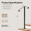 image:imageVIVOSUN Outdoor Handrail 54 x 36 Fits 14 Steps Wrought Iron Stair Railing with Curved Ends OneStep Assembly BlackBlack