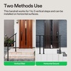 image:imageVIVOSUN Outdoor Handrail 54 x 36 Fits 14 Steps Wrought Iron Stair Railing with Curved Ends OneStep Assembly BlackBlack