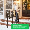 image:imageVIVOSUN Outdoor Handrail 54 x 36 Fits 14 Steps Wrought Iron Stair Railing with Curved Ends OneStep Assembly BlackBlack