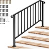image:imageVIVOSUN Outdoor Handrail 54 x 36 Fits 14 Steps Wrought Iron Stair Railing with Curved Ends OneStep Assembly BlackBlack