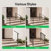 image:imageVIVOSUN Outdoor Handrail 54 x 36 Fits 14 Steps Wrought Iron Stair Railing with Curved Ends OneStep Assembly BlackBlack