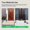 image:imageVIVOSUN Outdoor Handrail 54 x 36 Fits 14 Steps Wrought Iron Stair Railing with Curved Ends OneStep Assembly BlackBlack