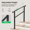 image:imageVIVOSUN Outdoor Handrail 54 x 36 Fits 14 Steps Wrought Iron Stair Railing with Curved Ends OneStep Assembly BlackBlack