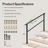 image:imageVIVOSUN Outdoor Handrail 54 x 36 Fits 14 Steps Wrought Iron Stair Railing with Curved Ends OneStep Assembly BlackBlack