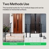 image:imageVIVOSUN Outdoor Handrail 54 x 36 Fits 14 Steps Wrought Iron Stair Railing with Curved Ends OneStep Assembly BlackBlack