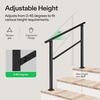 image:imageVIVOSUN Outdoor Handrail 54 x 36 Fits 14 Steps Wrought Iron Stair Railing with Curved Ends OneStep Assembly BlackBlack