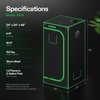 image:imageVIVOSUN S538 5x2 Grow Tent 60x32x80 High Reflective Mylar Growing Tents 2x5 with Observation Window and Floor Tray for Hydroponics Indoor Plant for VS2000VSF4300Black