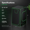 image:imageVIVOSUN S538 5x2 Grow Tent 60x32x80 High Reflective Mylar Growing Tents 2x5 with Observation Window and Floor Tray for Hydroponics Indoor Plant for VS2000VSF4300Black