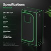 image:imageVIVOSUN S538 5x2 Grow Tent 60x32x80 High Reflective Mylar Growing Tents 2x5 with Observation Window and Floor Tray for Hydroponics Indoor Plant for VS2000VSF4300Black