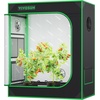 image:imageVIVOSUN S538 5x2 Grow Tent 60x32x80 High Reflective Mylar Growing Tents 2x5 with Observation Window and Floor Tray for Hydroponics Indoor Plant for VS2000VSF4300Black