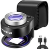 image:imageVIVOSUN 30X Rechargeable Loupe Magnifier with White LED Light and UV Light Portable Magnifying Glass with Optical Glass Lens amp Scale for Jewelry Textile Gems Stamps Coins and PlantsBlack
