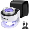 image:imageVIVOSUN 30X Rechargeable Loupe Magnifier with White LED Light and UV Light Portable Magnifying Glass with Optical Glass Lens amp Scale for Jewelry Textile Gems Stamps Coins and PlantsWhite
