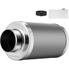 image:imageVIVOSUN 4 Inch Air Carbon Filter Smellines Control with Australia Virgin Charcoal for Inline Duct Fan Grow Tent Prefilter Included Reversible Flange 4 x 12Silver