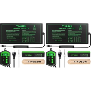 image:imageVIVOSUN 10x 2075 Seedling Heat Mat and Digital Thermostat Combo Set UL amp METCertified Warm Hydroponic Heating Pad for Germination Indoor Gardening Greenhouse10x2075 Pack of 2