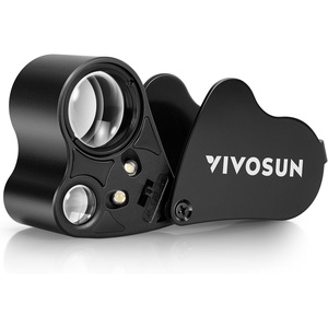 image:imageVIVOSUN 30X 60X Illuminated Jewelers Loupe Foldable Magnifier with LED Light for Jewelry Gems Watches Coins Stamps Antiques WhiteBlack