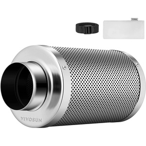 image:imageVIVOSUN 4 Inch Air Carbon Filter Smellines Control with Australia Virgin Charcoal for Inline Duct Fan Grow Tent Prefilter Included Reversible Flange 4 x 12Silver