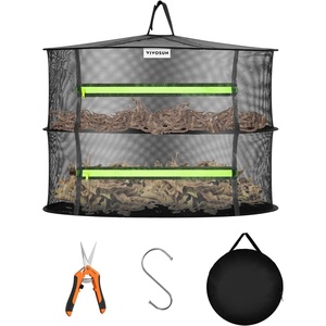 image:imageVIVOSUN 4Layer Mesh Drying Rack Hanging Design with Green Zippers for Dehydrating Indoor and Outdoor Pruning Shears Included2 Layer