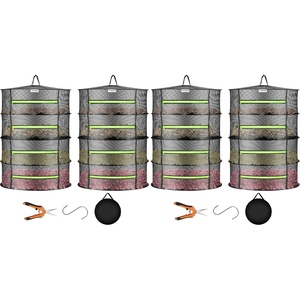 image:imageVIVOSUN 4Layer Mesh Drying Rack Hanging Design with Green Zippers for Dehydrating Indoor and Outdoor Pruning Shears Included4 Layer Pack of 2
