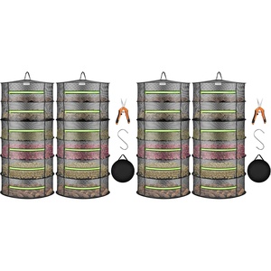 image:imageVIVOSUN 4Layer Mesh Drying Rack Hanging Design with Green Zippers for Dehydrating Indoor and Outdoor Pruning Shears Included6 Layer Pack of 2