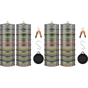 image:imageVIVOSUN 4Layer Mesh Drying Rack Hanging Design with Green Zippers for Dehydrating Indoor and Outdoor Pruning Shears Included8 Layer Pack of 2