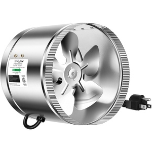 image:imageVIVOSUN 8 Inch Inline Duct Fan 420 CFM HVAC Exhaust Ventilation Fan with Low Noise for Basements Bathrooms Kitchens and Attics Silver8 No Speed Controller