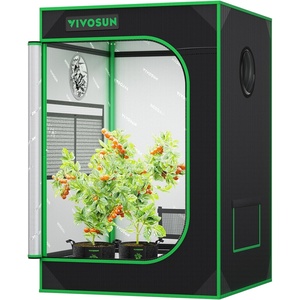 image:imageVIVOSUN S538 5x2 Grow Tent 60x32x80 High Reflective Mylar Growing Tents 2x5 with Observation Window and Floor Tray for Hydroponics Indoor Plant for VS2000VSF4300Black