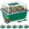 image:imageVIVOSUN 12Pack Seed Starter Trays 144Cell Seed Starter Kit with Humidity Dome Flat Reusable Plant Germination Trays with Drain Hole Green Propagation Tray for Planting Seeds6Pack 72Cell