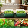 image:imageVIVOSUN 12Pack Seed Starter Trays 144Cell Seed Starter Kit with Humidity Dome Flat Reusable Plant Germination Trays with Drain Hole Green Propagation Tray for Planting Seeds6Pack 72Cell