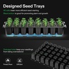 image:imageVIVOSUN 6Pack Seed Starter Trays 240Cell Seed Starter Kit with 2 Set of LED Lights 36 Higher Cover Adjustable Vents Drainage Holes Green Propagation Tray for Planting Seed 40 Cells x 6 Packs1Pack 40Cell