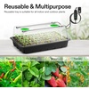 image:imageVIVOSUN 6Pack Seed Starter Trays 240Cell Seed Starter Kit with 2 Set of LED Lights 36 Higher Cover Adjustable Vents Drainage Holes Green Propagation Tray for Planting Seed 40 Cells x 6 Packs6Pack 240Cell