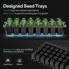 image:imageVIVOSUN 6Pack Seed Starter Trays 240Cell Seed Starter Kit with 2 Set of LED Lights 36 Higher Cover Adjustable Vents Drainage Holes Green Propagation Tray for Planting Seed 40 Cells x 6 Packs6Pack 240Cell