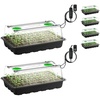 image:imageVIVOSUN 6Pack Seed Starter Trays 240Cell Seed Starter Kit with 2 Set of LED Lights 36 Higher Cover Adjustable Vents Drainage Holes Green Propagation Tray for Planting Seed 40 Cells x 6 Packs6Pack 240Cell