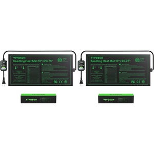 image:imageVIVOSUN 10x2075 Seedling Heat Mat with Builtin Temperature Controller UL amp METCertified Waterproof Plant Heating Pad for Germination Hydroponics Brewing Breeding and Greenhouses10x2075 Pack of 2