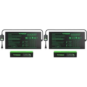 image:imageVIVOSUN 10x2075 Seedling Heat Mat with Builtin Temperature Controller UL amp METCertified Waterproof Plant Heating Pad for Germination Hydroponics Brewing Breeding and Greenhouses48x2075 Pack of 2