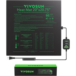 image:imageVIVOSUN 10x2075 Seedling Heat Mat with Builtin Temperature Controller UL amp METCertified Waterproof Plant Heating Pad for Germination Hydroponics Brewing Breeding and Greenhouses20x2075