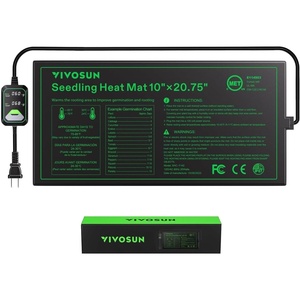 image:imageVIVOSUN 10x2075 Seedling Heat Mat with Builtin Temperature Controller UL amp METCertified Waterproof Plant Heating Pad for Germination Hydroponics Brewing Breeding and Greenhouses10x2075