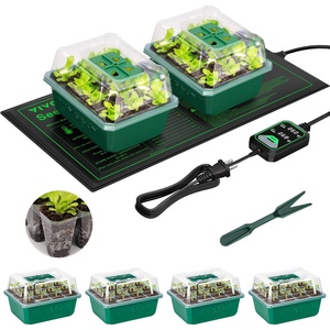 image:imageVIVOSUN 12Pack Seed Starter Trays 144Cell Seed Starter Kit with Humidity Dome Flat Reusable Plant Germination Trays with Drain Hole Green Propagation Tray for Planting Seeds6Pack 72Cell