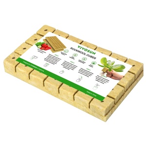image:imageVIVOSUN 16 Inch Rockwool Cubes Grow Cubes for Hydroponics Cuttings Cloning Plant Propagation Seed Startling 8 Sheets 224 Plugs1628 Plugs