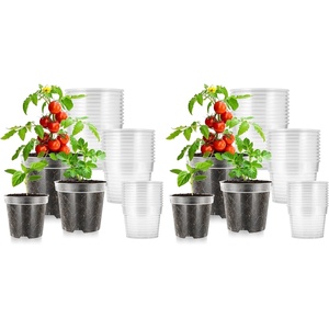 image:imageVIVOSUN 40 Packs 3456 Inch Clear Nursery Pots with Drainage Holes Reinforced Plastic Seedling Pots for Plants Flowers Cuttings and Succulents 40 pcs Plant Labels456 Inch Pack of 2