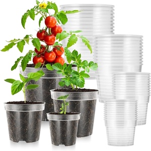 image:imageVIVOSUN 40 Packs 3456 Inch Clear Nursery Pots with Drainage Holes Reinforced Plastic Seedling Pots for Plants Flowers Cuttings and Succulents 40 pcs Plant Labels3456 Inch