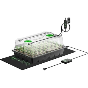 image:imageVIVOSUN 6Pack Seed Starter Trays 240Cell Seed Starter Kit with 2 Set of LED Lights 36 Higher Cover Adjustable Vents Drainage Holes Green Propagation Tray for Planting Seed 40 Cells x 6 Packs1Pack 40Cell