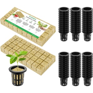 image:imageVIVOSUN 72 Rockwool Cubes amp Net Pots Set for Hydroponics 12 x 12 x 16 Cubes 72 Plugs amp 72 2 Net Cups for Hydroponic Growing SeedStarting Cloning Tower Gardens172 Plugs72 Net Pots