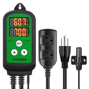 image:imageVIVOSUN Humidity Controller 1200W DualStage Outlet PreWired Digital Humidistat with Dual LED Displays for HumidifierDehumidifierFan Ideal for Greenhouse Grow Tent HomeBrewing Mushroom
