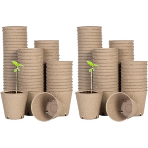 image:imageVIVOSUN Peat Pots 120 Packs 315Inch Seed Starting Pots with Drainage Holes Round Nursery Pot 20 Plant Labels for Flowers Plants Vegetables 120Pcs60 Pack of 2