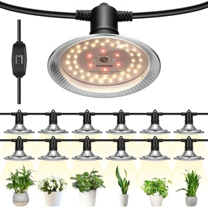 image:imageVIVOSUN Outdoor LED Grow Lights Waterproof String Grow Light Full Spectrum Plant Growing Lights with 22Ft Adjustable Cord for Seedling Veg Flower in Greenhouse Garden Backyard Farm 6Light12 Lights
