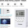 image:imageVIVOSUN 7 Day Programmable Digital Timer with Dual Outlet 20 OnOff UL Listed Heavy Duty Plugin Outlet Timer with Countdown Setting Indoor for Lamp Fan Heater Humidifiers Aquarium 2 Pack2
