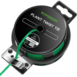 image:imageVIVOSUN Twist Ties 164 ft 50m PECoated Green Plant Ties with Cutter Reusable amp Flexible Tomate Ties for Plant Support Indoor Outdoor Gardening Cable Management Home Office Organization164 Feet