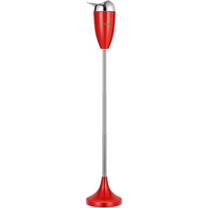 image:imageVIVOSUN Adjustable Outdoor Ashtray Covered Ashtray for Outside Patio Smokeless Windproof Standing Ash tray with Lid for Home Adjustable Height from 215 to 35 for Indoor ChromeRed